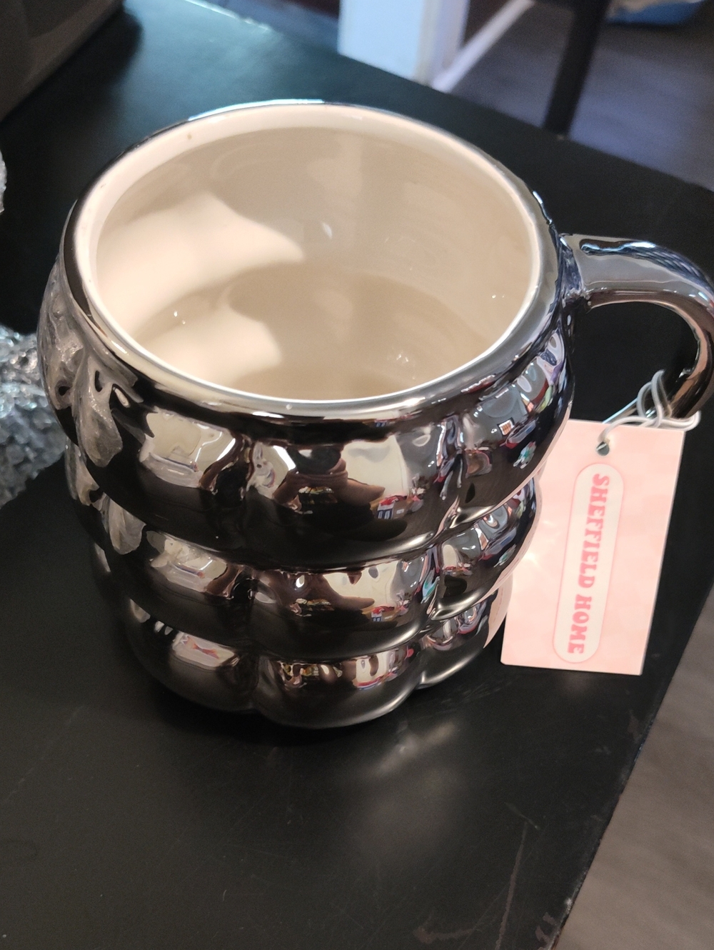 Sheffield Home Chrome Textured Ceramic Mug